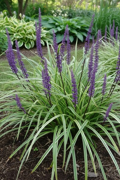 Leliegras Liriope muscari 'Silvery Sunproof' 10-15 Pot C2 Liriope muscari 'Silvery Sunproof'