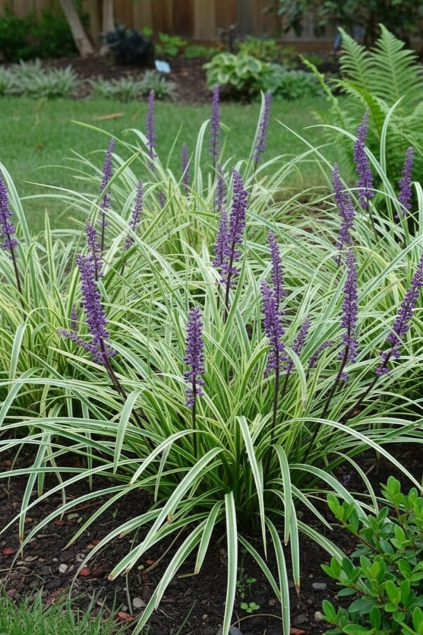 Leliegras Liriope muscari 'Silvery Sunproof' 5-10 Pot P9 Liriope muscari 'Silvery Sunproof'