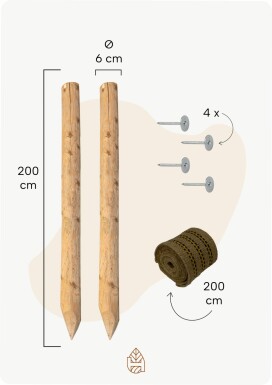 Boompalen pakket - 200x6 cm